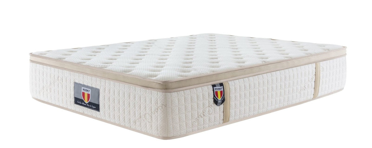 Husky Trinity mattress, side view of Euro pillow top