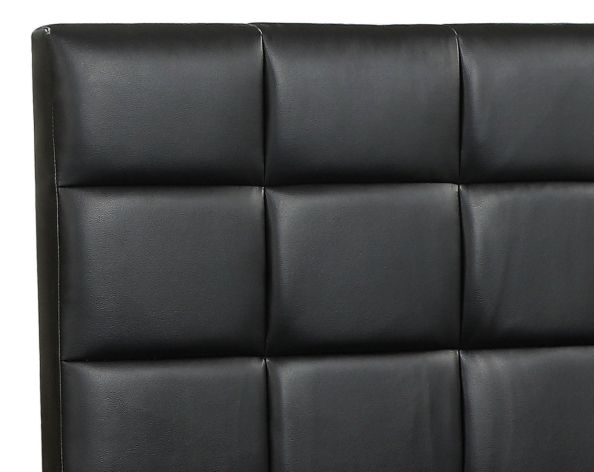 Husky Amelia platform bed, black, headboard close-up