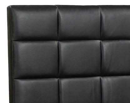 Husky Amelia platform bed, black, headboard close-up