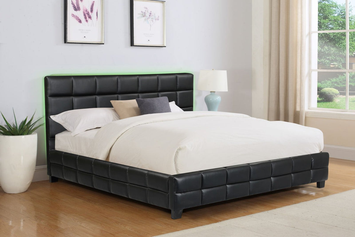 Husky Amelia platform bed, black in a bedroom setting