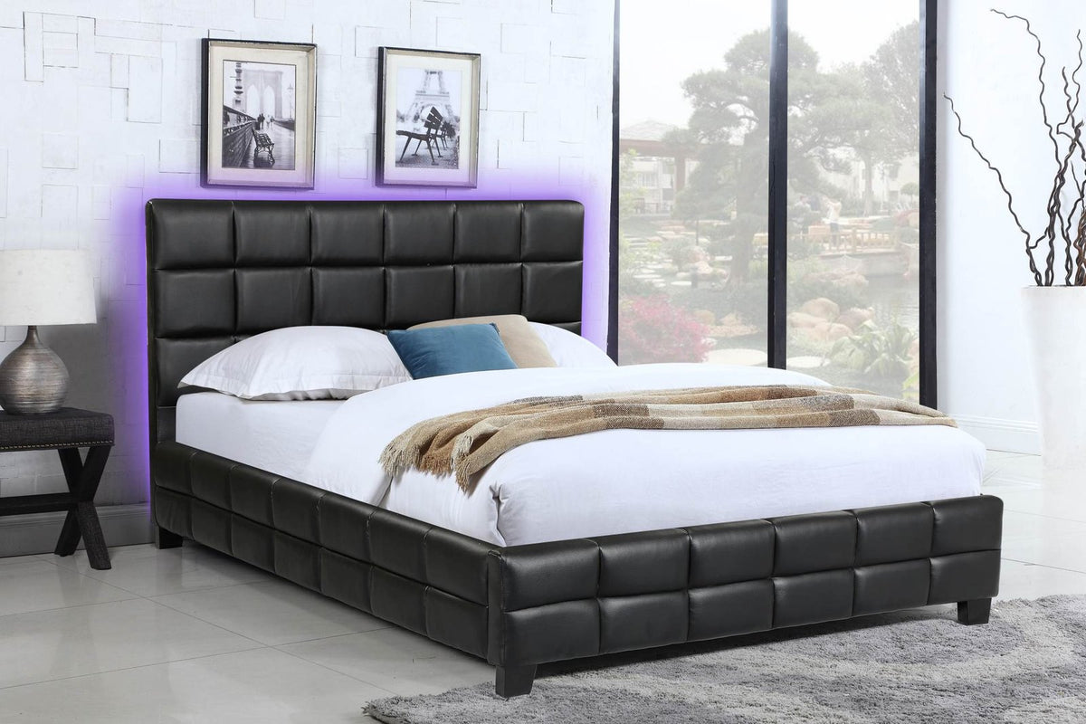 Husky Amelia platform bed, black in a bedroom setting