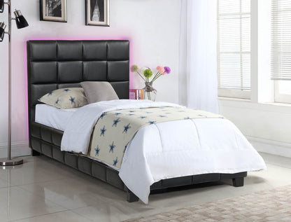 Husky Amelia platform bed, black in a bedroom setting