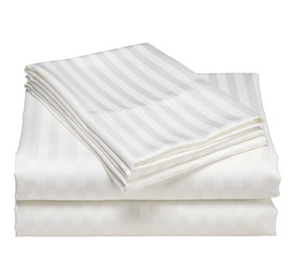 Duvet Covers, Damask White Striped