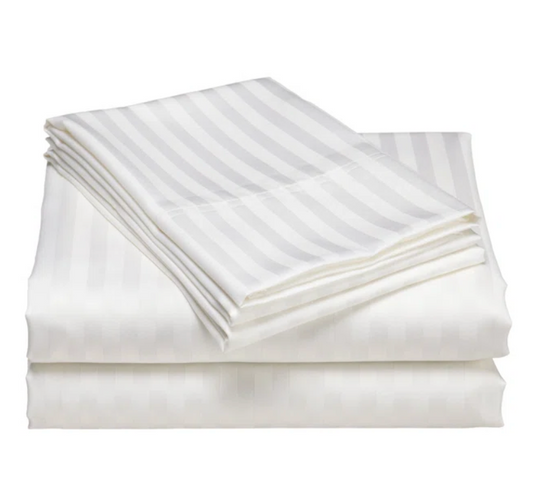 Duvet Covers, Damask White Striped