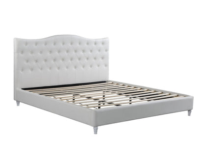 Husky Lily platform bed, white on a white background