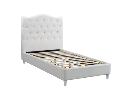Husky Lily platform bed, white on a white background