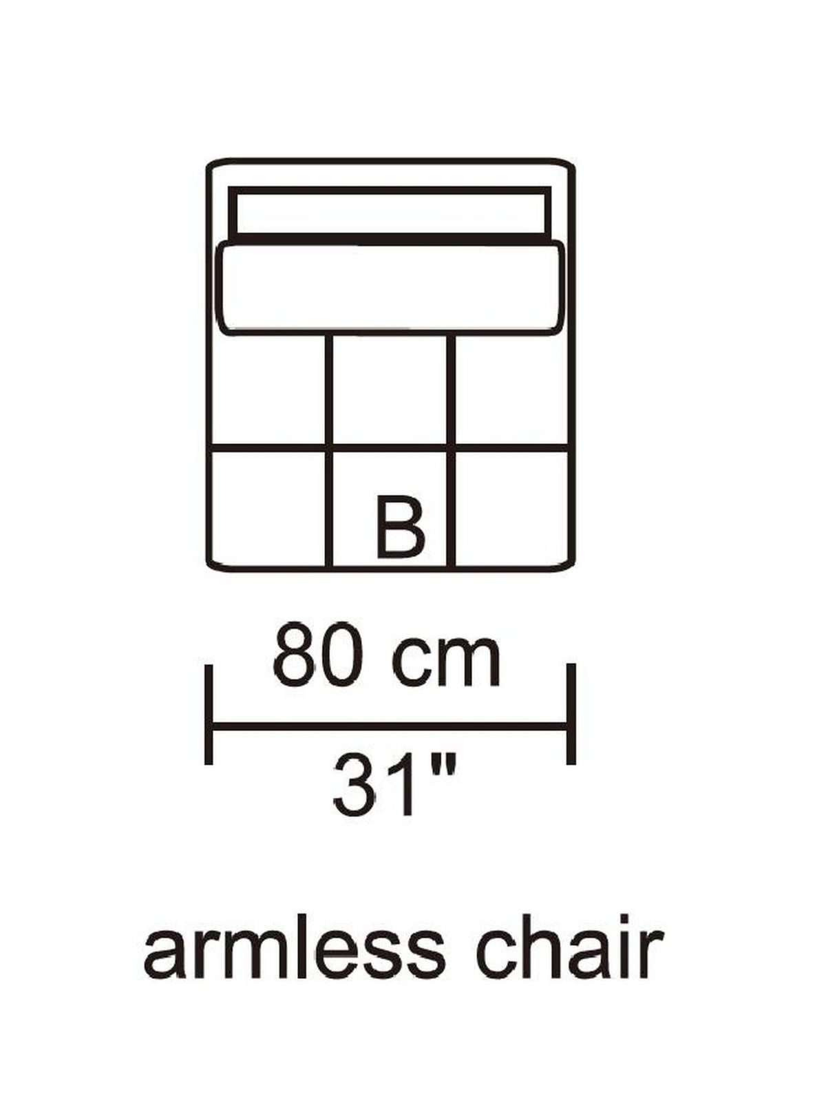 Husky Leggo armless chair piece, 31" wide