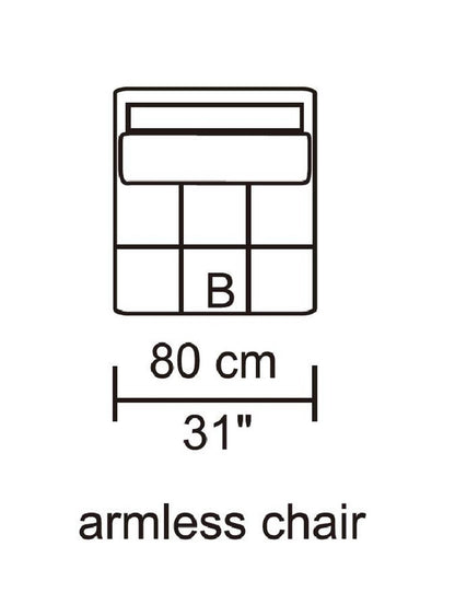 Husky Leggo armless chair piece, 31" wide