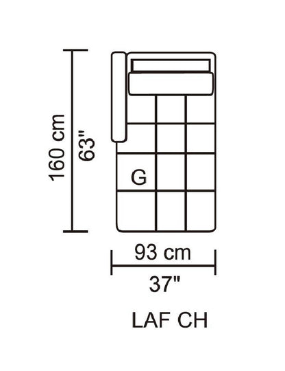 Husky Leggo left-arm chaise piece, 37" x 63"