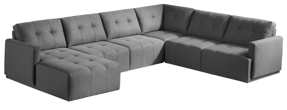 Husky Leggo grey 5-piece sectional, left-facing chaise