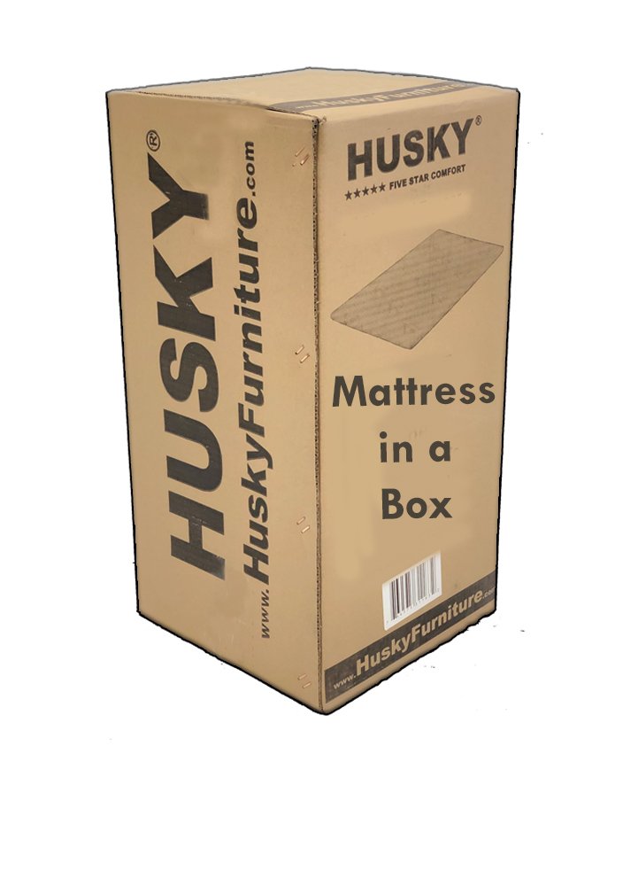 Husky mattress in a box shipping carton