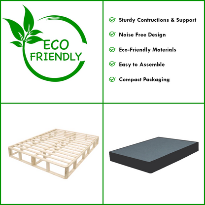 Husky Landmark foundation features: sturdy, noise-free, eco-friendly, compact packaging
