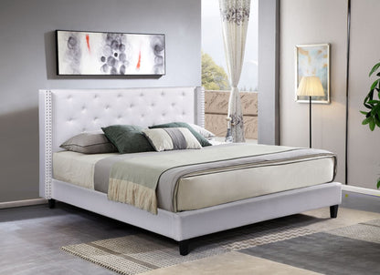 Husky Megan platform bed, white in a bedroom setting