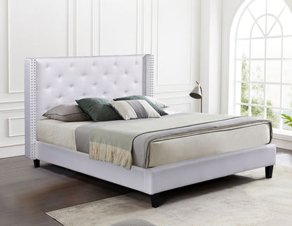 Husky Megan platform bed, white in a bedroom setting