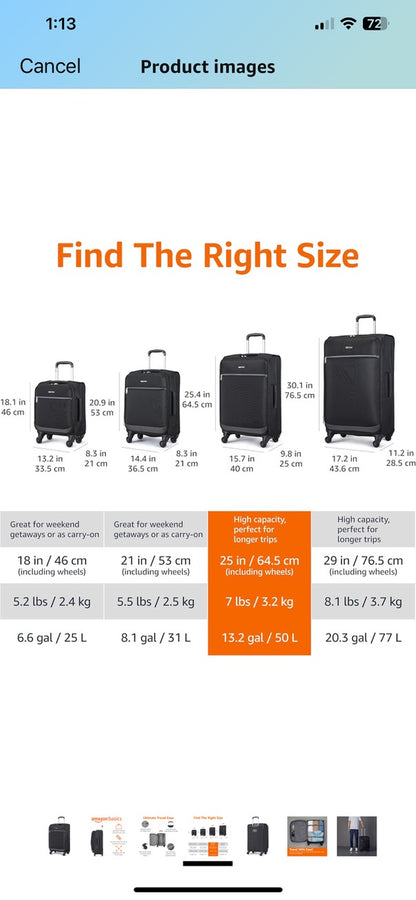 New 25” Suitcase - 360 Degree Spinner Wheels