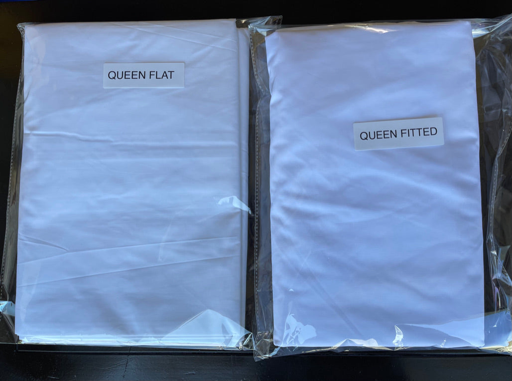 Queen Flat Sheets - 80% Cotton