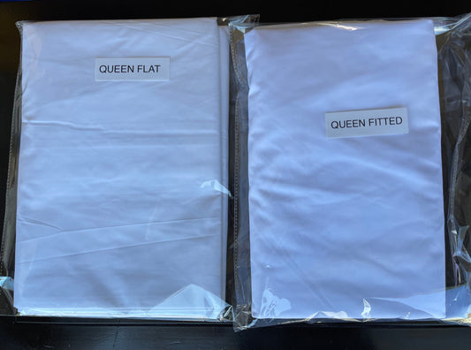 Queen Flat Sheets - 80% Cotton