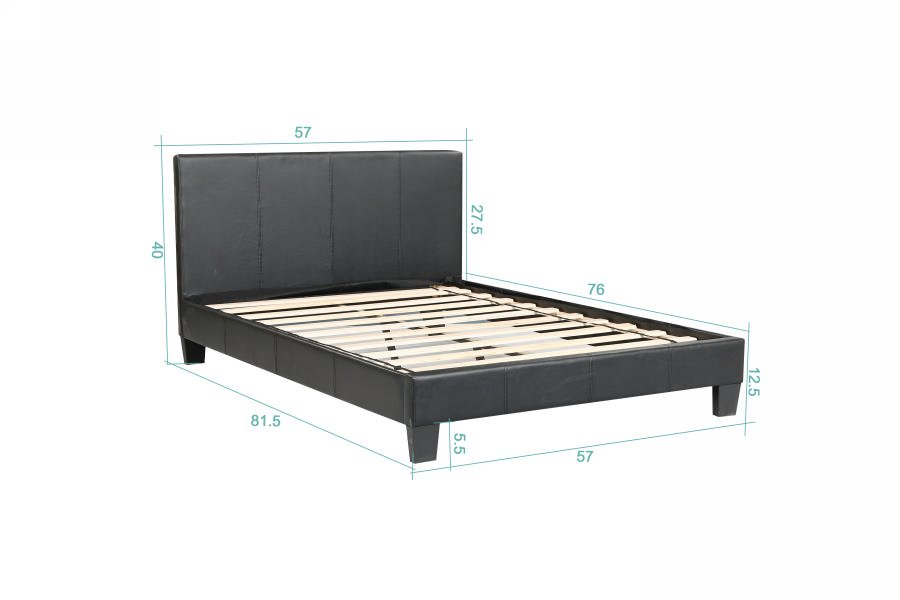 Husky Value platform bed, black, Double size dimension diagram