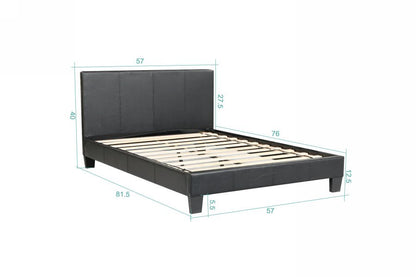 Husky Value platform bed, black, Double size dimension diagram