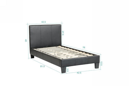 Husky Value platform bed, black, Twin size dimension diagram