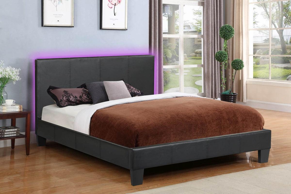 Husky Value platform bed, black in a bedroom setting